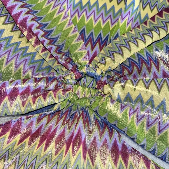 Nwot Urban Outfitters Kary Keyhole Tie-Back Long-sleeve Top in Purple Multi XS - Picture 8 of 10